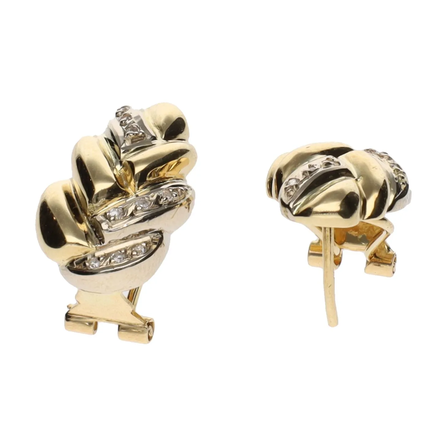 PENDIENTES Pendientes en oro amarillo con brillantes. Cierre omega.