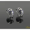PENDIENTES Pendientes en oro blanco con zafiros y brillantes.