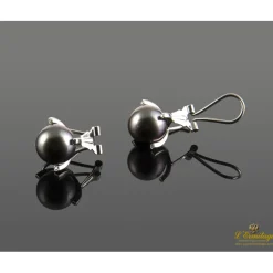 PENDIENTES Pendientes en oro blanco con perlas tahiti y brillantes