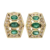 PENDIENTES Pendientes en oro amarillo, esmeraldas y brillantes.
