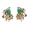 PENDIENTES Pendientes en oro amarillo esmeralda y brillantes.