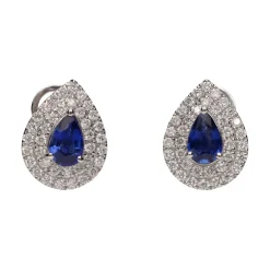 PENDIENTES Pendientes en oro blanco, zafiros y brillantes.