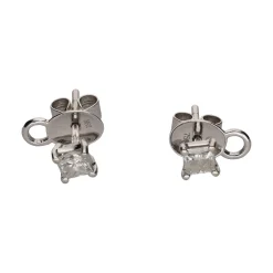 PENDIENTES Pendientes en oro blanco con brillantes princesa. 0,82Ct.