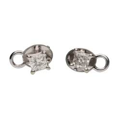PENDIENTES Pendientes en oro blanco con brillantes princesa. 0,82Ct.