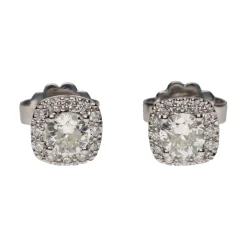 PENDIENTES Pendientes en oro blanco con brillantes.