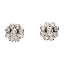 PENDIENTES Pendientes en oro amarillo y oro blanco con brillantes.