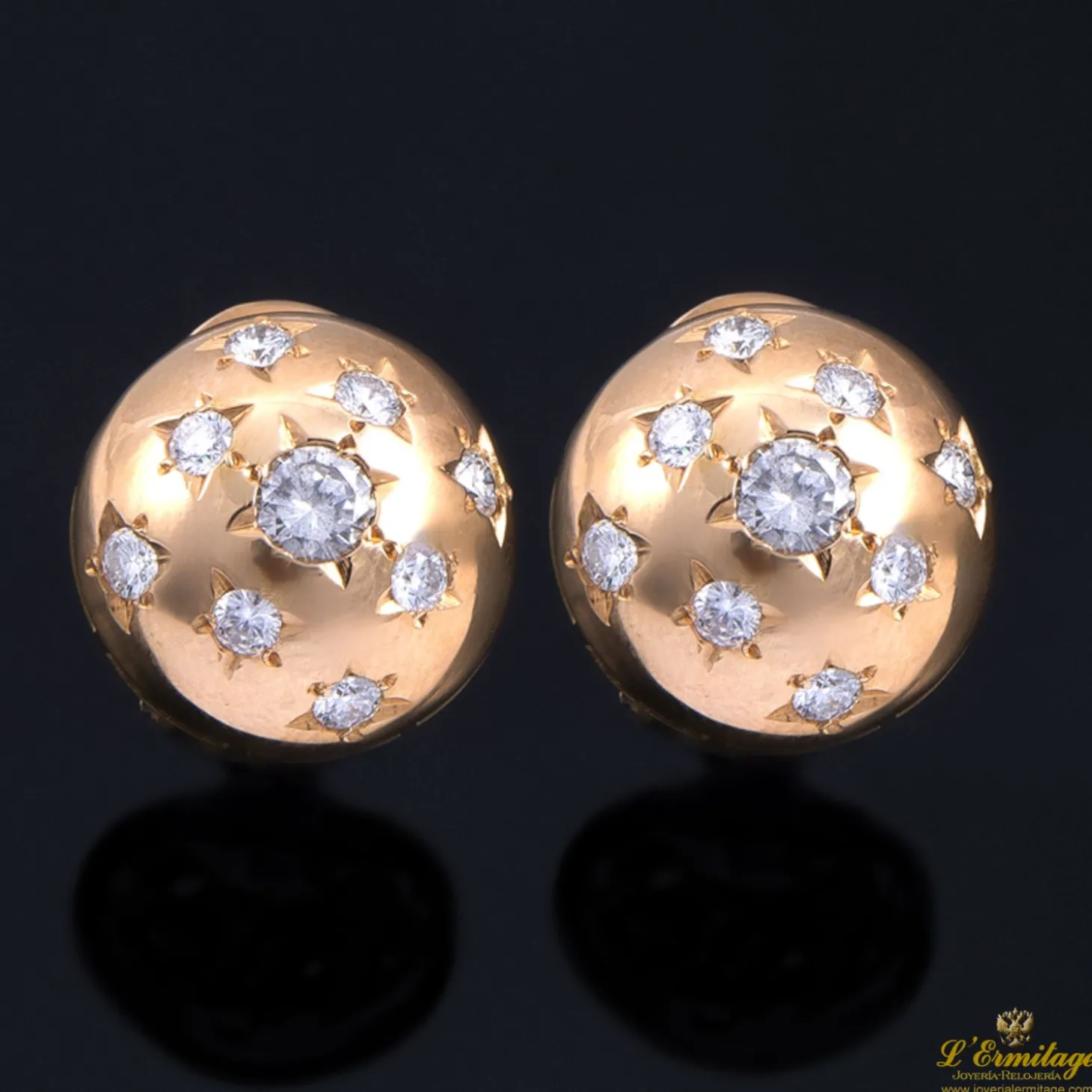 PENDIENTES Pendientes en oro amarillo y brillantes