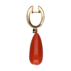 PENDIENTES Pendientes firmados por suarez en oro amarillo con coral y diamantes negros.