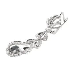 PENDIENTES Pendientes largos en oro blanco con zafiros y diamantes