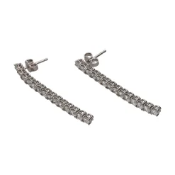PENDIENTES Pendientes largos riviere en oro blanco y brillantes.