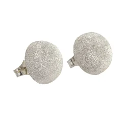 PENDIENTES Pendientes media bola oro blanco cuajado de diamantes