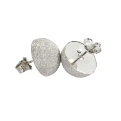 PENDIENTES Pendientes media bola oro blanco cuajado de diamantes