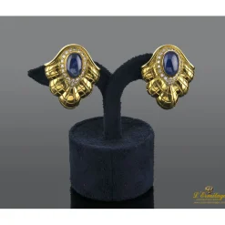 PENDIENTES Pendientes oro amarillo zafiros y diamantes. Diseñados por luis gil.