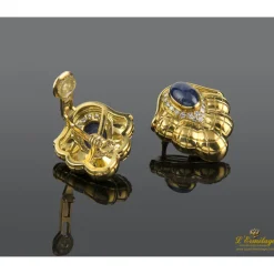 PENDIENTES Pendientes oro amarillo zafiros y diamantes. Diseñados por luis gil.