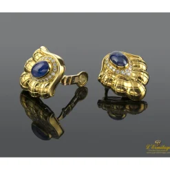 PENDIENTES Pendientes oro amarillo zafiros y diamantes. Diseñados por luis gil.