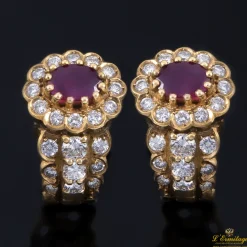 PENDIENTES Pendientes oro amarillo rubíes y diamantes