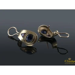 PENDIENTES Pendientes oro amarillo zafiros, diamantes y rubíes