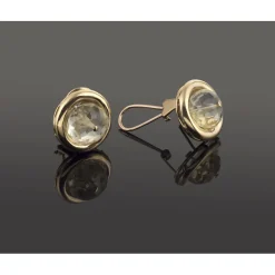 PENDIENTES Pendientes oro amarillo cristal de roca