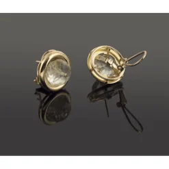 PENDIENTES Pendientes oro amarillo cristal de roca