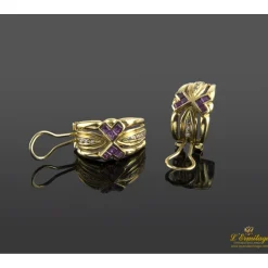 PENDIENTES Pendientes oro amarillo rubíes y diamantes