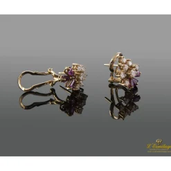 PENDIENTES Pendientes oro amarillo rubíes y diamantes.