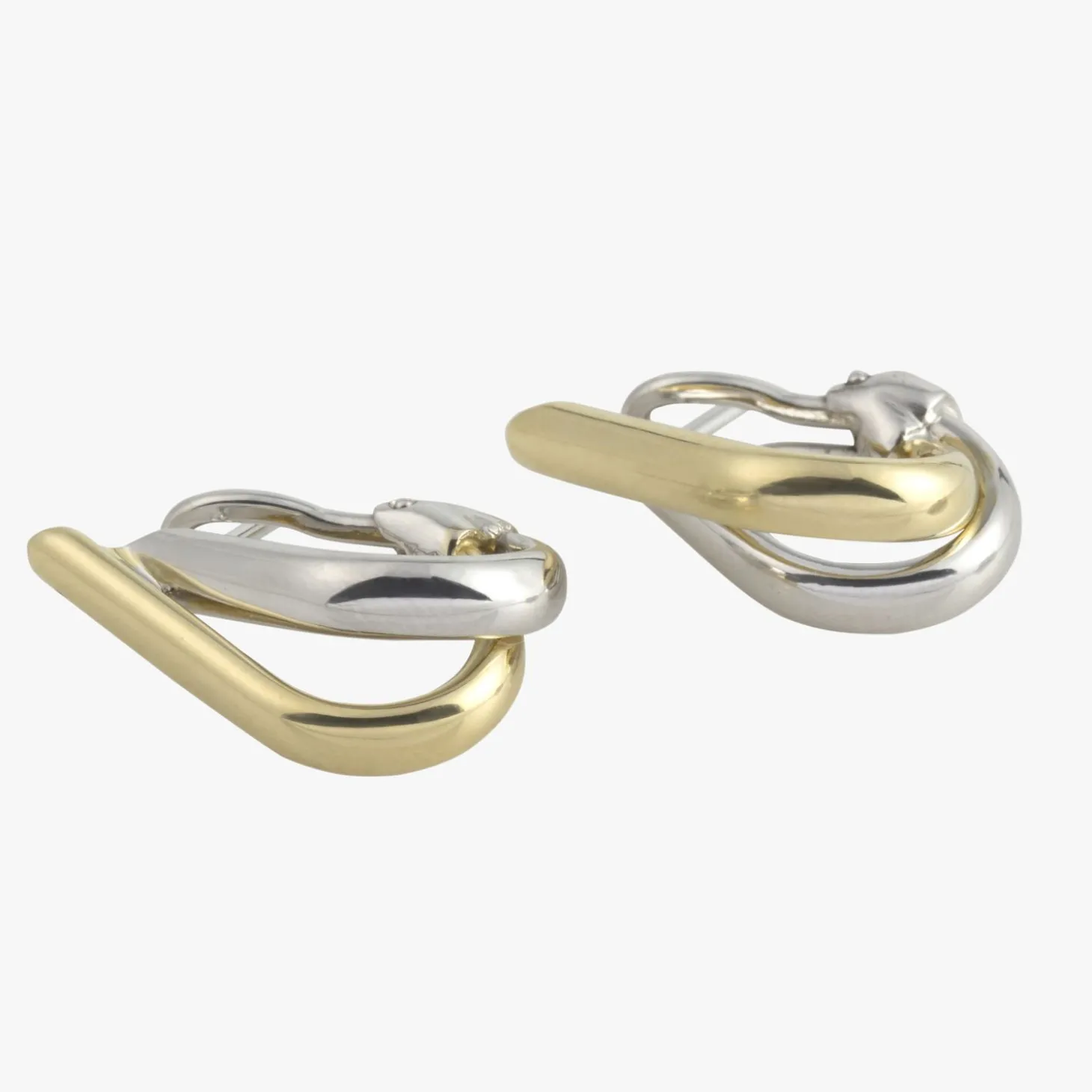 PENDIENTES Pendientes oro amarillo y oro blanco. Cierre omega.