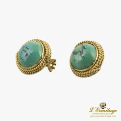 PENDIENTES Pendientes oro amarillo y turquesas