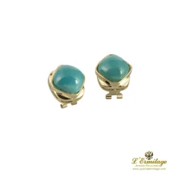 PENDIENTES Pendientes oro amarillo y turquesas