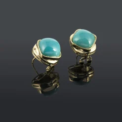 PENDIENTES Pendientes oro amarillo y turquesas