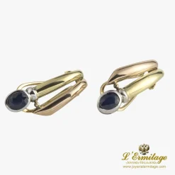 PENDIENTES Pendientes oro amarillo y oro blanco con zafiros.