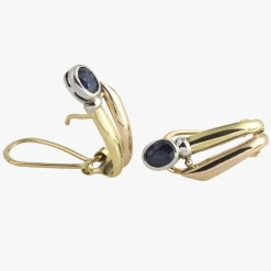 PENDIENTES Pendientes oro amarillo y oro blanco con zafiros.