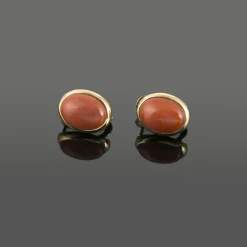 PENDIENTES Pendientes oro amarillo y coral