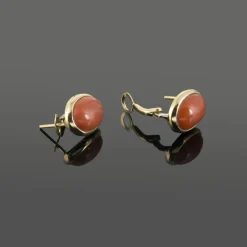 PENDIENTES Pendientes oro amarillo y coral