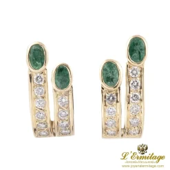 PENDIENTES Pendientes oro amarillo esmeralda y diamantes