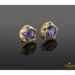 PENDIENTES Pendientes oro amarillo amatistas