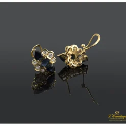 PENDIENTES Pendientes oro amarillo zafiros y diamantes