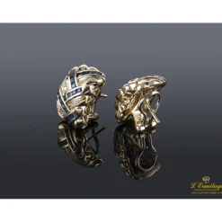PENDIENTES Pendientes oro amarillo zafiros y diamantes