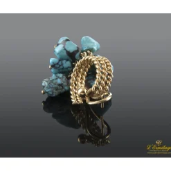 PENDIENTES Pendientes oro amarillo y turquesas.