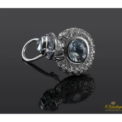 PENDIENTES Pendientes oro blanco aguamarinas y diamantes.