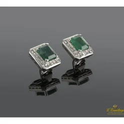 PENDIENTES Pendientes oro blanco esmeralda y diamantes