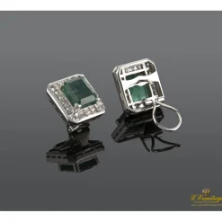 PENDIENTES Pendientes oro blanco esmeralda y diamantes