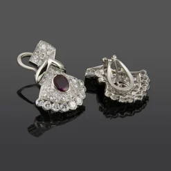 PENDIENTES Pendientes oro blanco rubí y diamantes