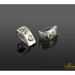 PENDIENTES Pendientes oro blanco mate y diamantes