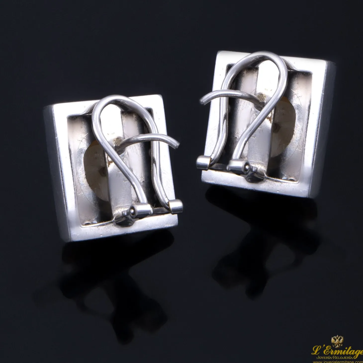 PENDIENTES Pendientes oro blanco perlas negras y diamantes