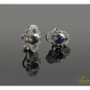 PENDIENTES Pendientes oro blanco diamantes y zafiros cabuchón