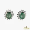 PENDIENTES Pendientes oro blanco esmeralda y orla de  diamantes
