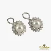 PENDIENTES Pendientes oro blanco perla y orla de diamantes