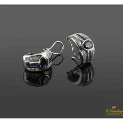 PENDIENTES Pendientes oro blanco zafiros y diamantes