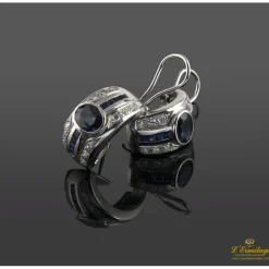 PENDIENTES Pendientes oro blanco zafiros y diamantes