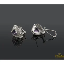 PENDIENTES Pendientes oro blanco amatista y diamantes